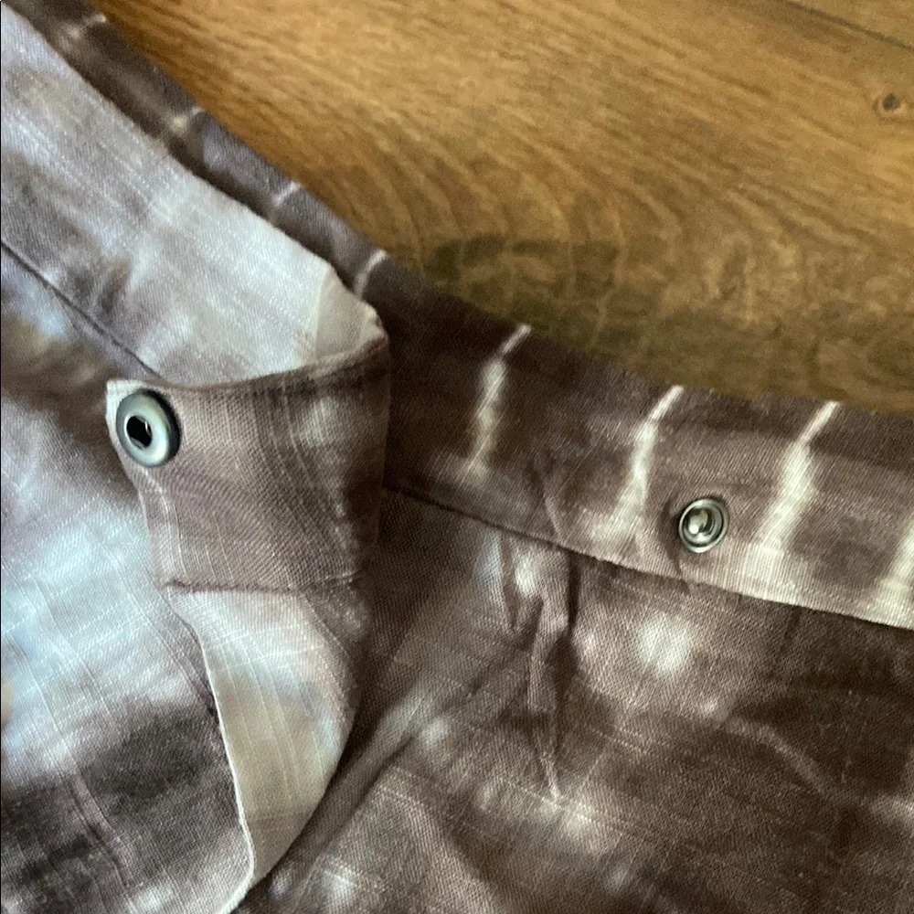 ZARA Flowy Wide Leg Wrap Pants Linen Tie Dye Hi Rise 3046/063 New - Picture 3 of 5